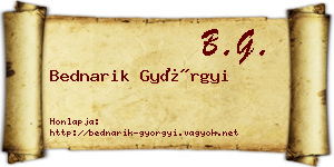 Bednarik Györgyi névjegykártya