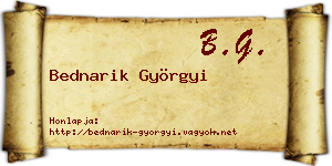 Bednarik Györgyi névjegykártya